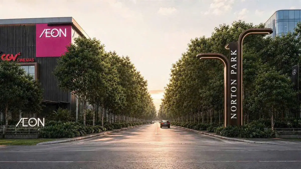 Cổng Norton Park bên cạnh AEON Mall Bình Dương