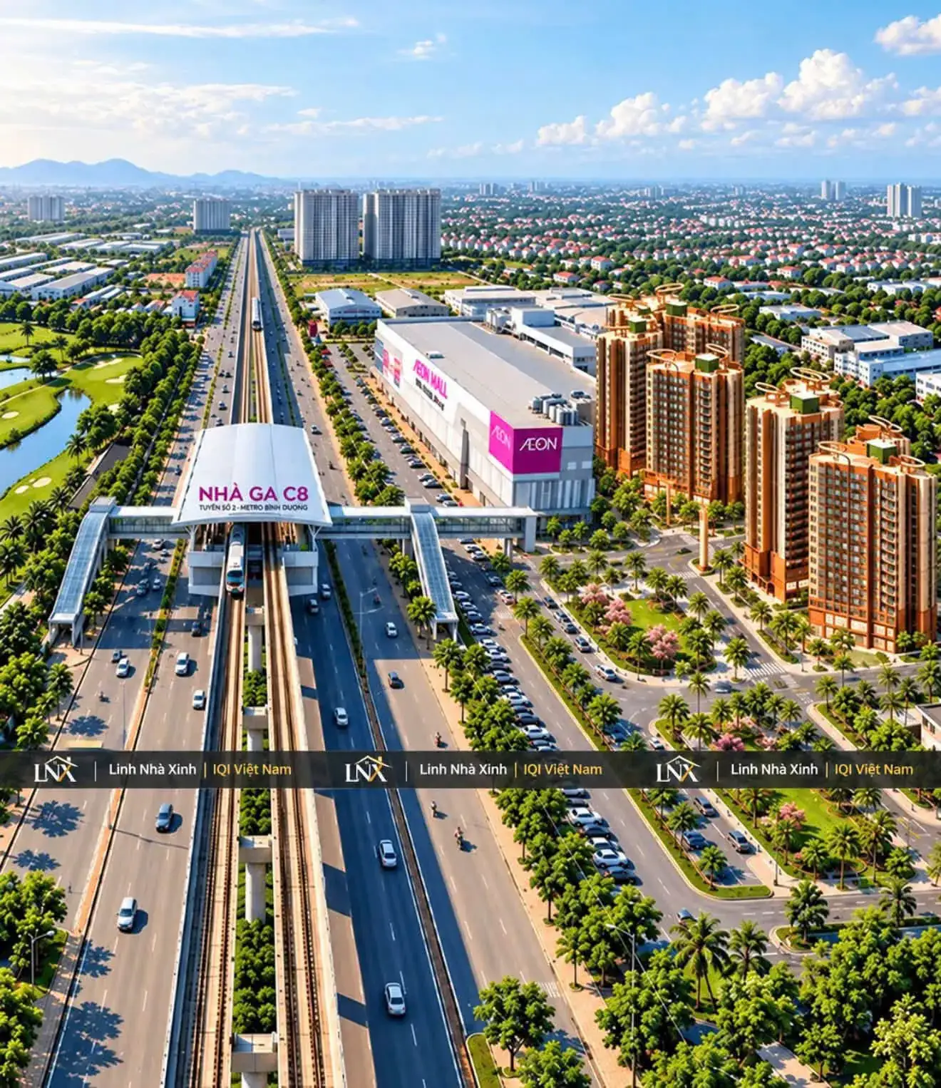Nhà ga C8 tuyến metro Thủ Dầu Một – Tao Đàn, AEON Mall và Norton Park